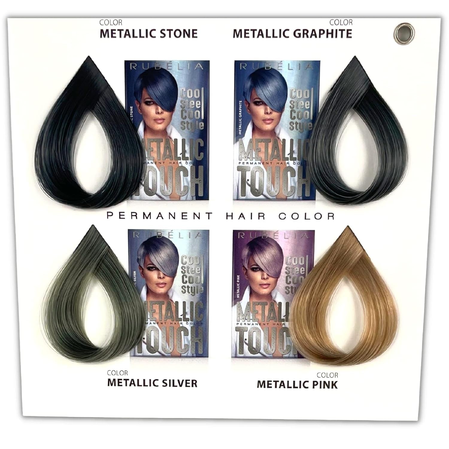 Teinture capillaire permanente Metallic Touch - Argent métallisé, 1 paquet - 115 ml Teinture capillaire Naty Shop