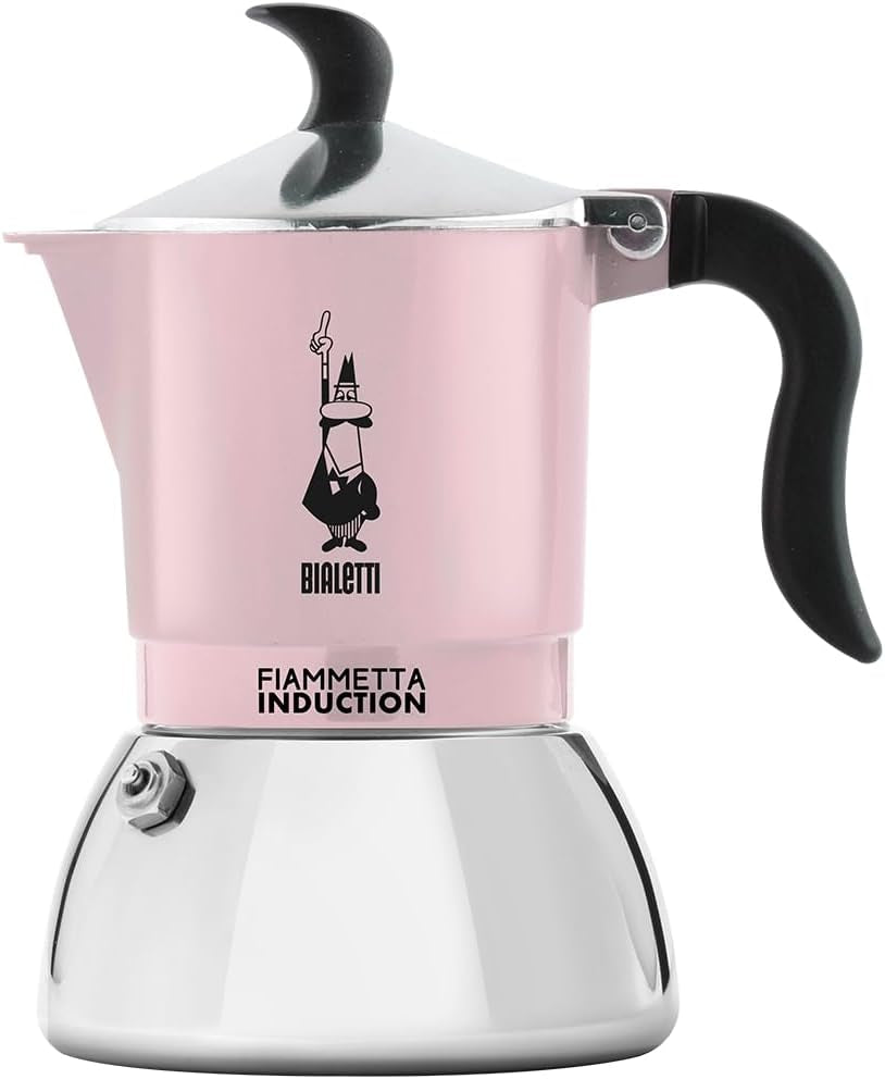 Bialetti Fiammetta cafetière à induction, 2 tasses (100 ml), adaptée à tous types de feux, design élégant, noire