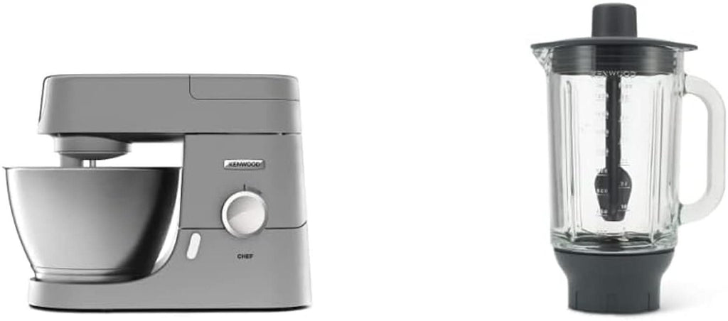Procesor de alimente Kenwood Chef KVC3110S, bol de amestecare din oțel inoxidabil de 4,6 L Mama si Copilul Naty Shop Pachet cu accesoriu de amestecare din sticlă Chef 4,6 L, 1.000 W