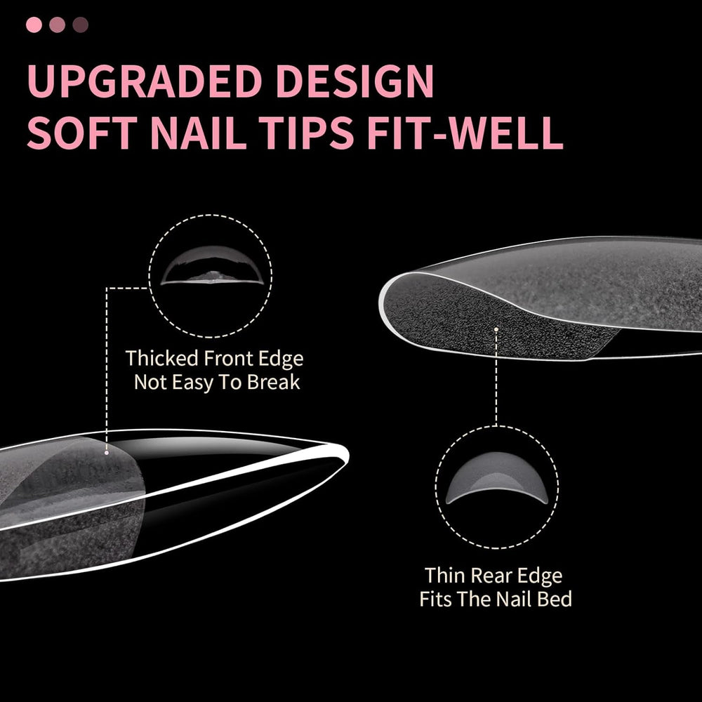 Ongles courts à couverture complète 120 pièces bouts d'ongles courts en forme d'amande bouts d'ongles courts en forme d'amande en gel souple 12 tailles bouts d'ongles courts préformés semi-mats pour ongles en gel