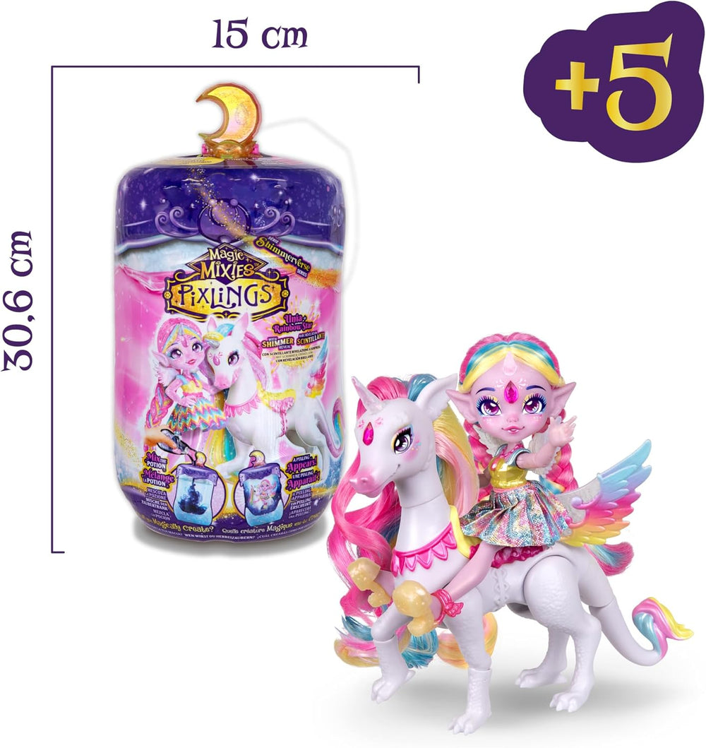 Magic Pixlings Pop + Pony Set avec chiot et poney - Magic Unboxing mit speziellen Zaubern - Chien avec langen Mähnen zum Kämmen - Kinder ab 3 Jahren behrumt - MG104000