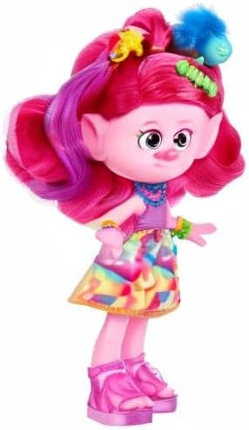 Mattel DREAMWORKS TROLLS Together Strong - Poupée mannequin Queen Poppy Hair-Tastic - 15+ accessoires, peigne à paillettes, gel à paillettes lavable, à partir de 3 ans, HNF25 Naty Shop Dolls