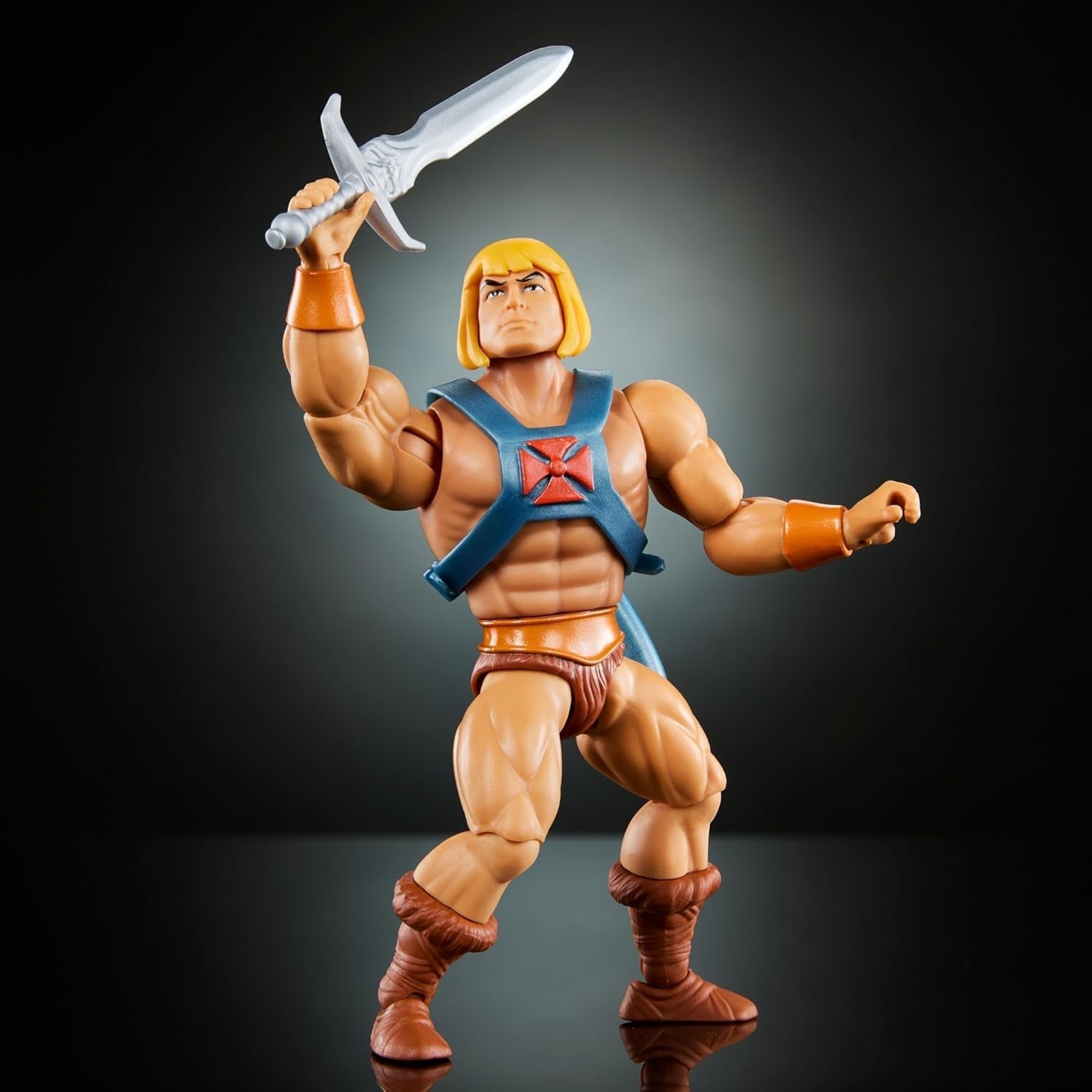 Jouet Masters of the Universe Origins, figurine He-Man de la collection Cartoon, échelle réelle, env. Héros de 14 cm avec armure 2 épées et mini comics HYD17 Figurines Naty Shop