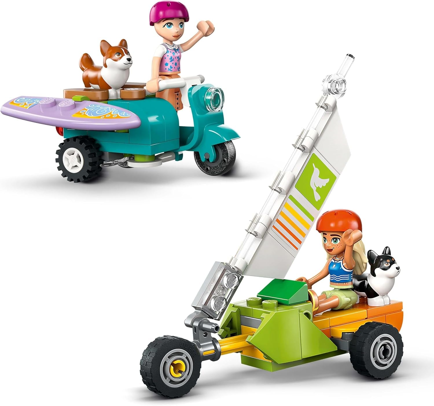 LEGO Friends Beach Adventure avec des chiens, jouet de construction pour filles de 6 ans, ensemble de jeu animalier avec 2 figurines et 2 figurines de corgi, cadeau créatif pour enfants, ensemble de construction d'aventure en planche de surf 42641 Jeux de construction Besuche den LEGO-Store