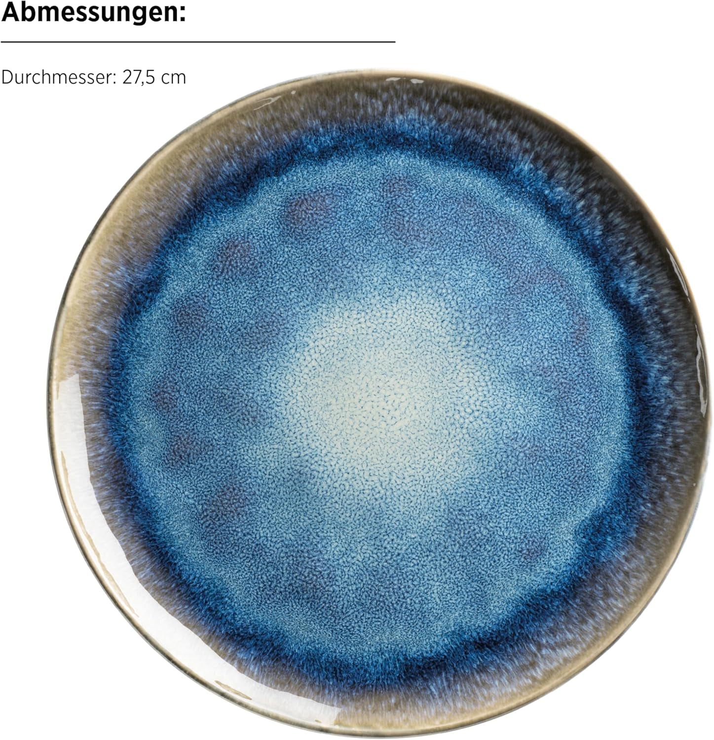 MÄSER 934092 Serie Frozen, Set de vaisselle en céramique pour 4 personnes, 16 pièces Kombiservice avec formes organisées, Service de table bleu, Steinzeug, Dunkelblau Ensembles de vaisselle Naty Shop