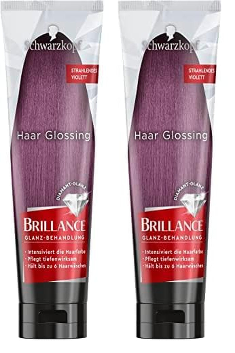 Brillance Shine Treatment, Hair Glossing Radiant Violet (150ml), nourrit et intensifie la couleur des cheveux, peut être utilisé comme masque capillaire, dure jusqu'à 6 lavages de cheveux Naty Shop Radiant Violet Hair Dye 150Ml (2 Pack)