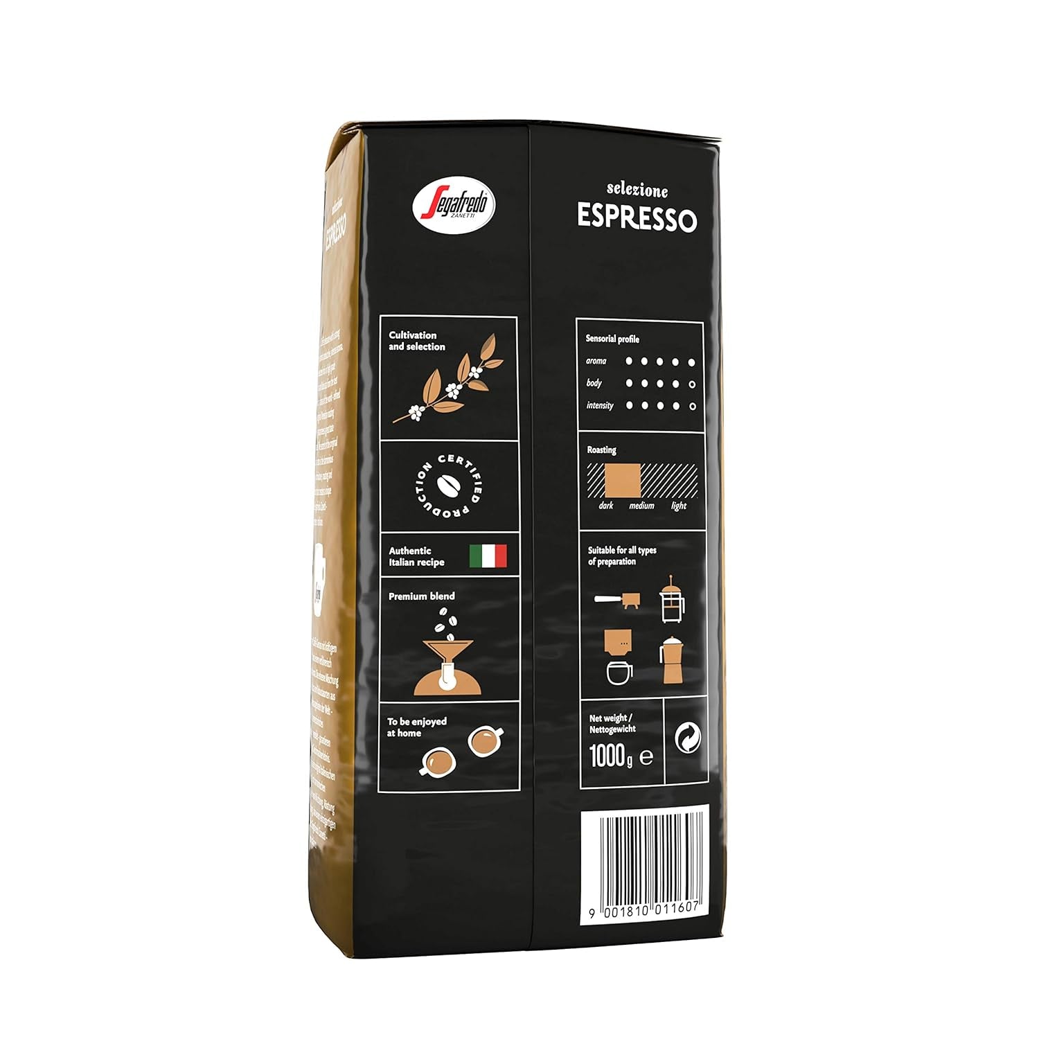 Segafredo - Sélection de grains d'espresso - 8x 1 kg