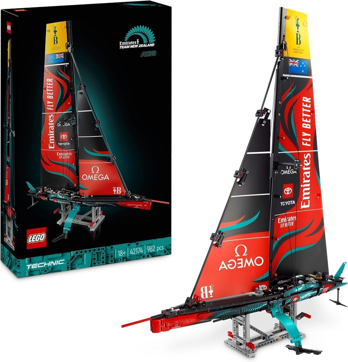 LEGO Technic Emirates Team New Zealand AC75 Racing Yacht Kit de construction de voilier pour adulte Cadeau pour homme et femme Activité créative et relaxante 42174 Ensembles de construction Besuche den LEGO-Store Default Title