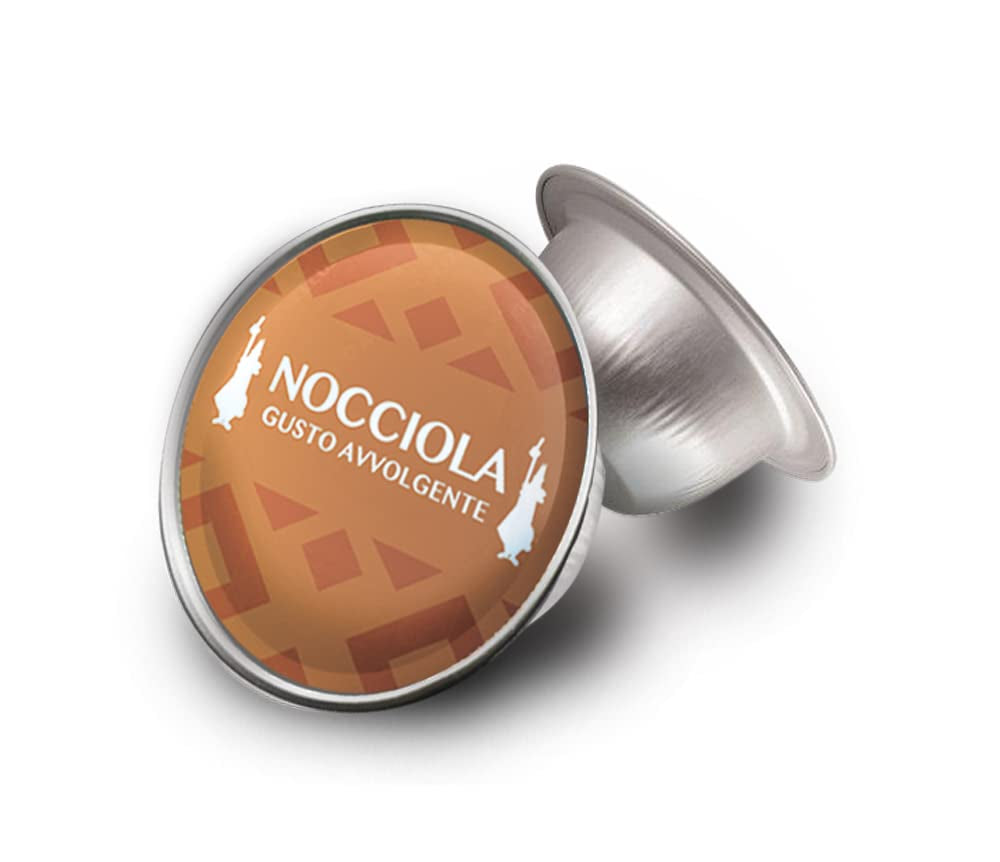 Caffè d'Italia, Schachtel mit 12 Kapseln, Saveur noisette, compatible avec les machines à système fermé, 100 pour cent aluminium (Packung mit 4)