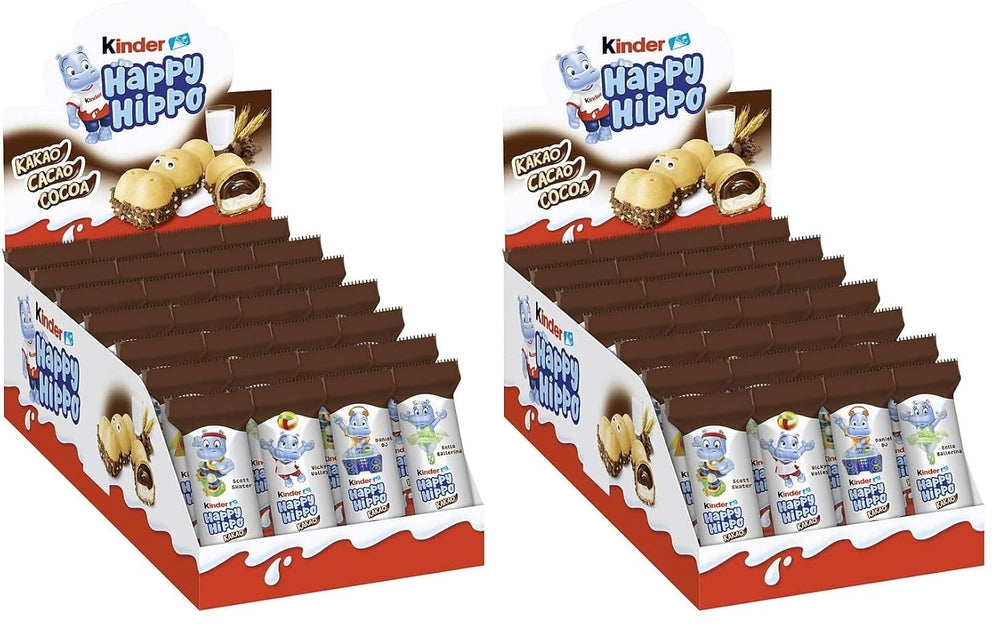 Kinder Happy Hippo Noisette - Spécialité Gaufrettes Croquantes au Lait et Crème de Noisettes - Bonbons Carnaval et Mardi Gras - 1 paquet contenant 5 barres individuelles de 20,7 g chacune