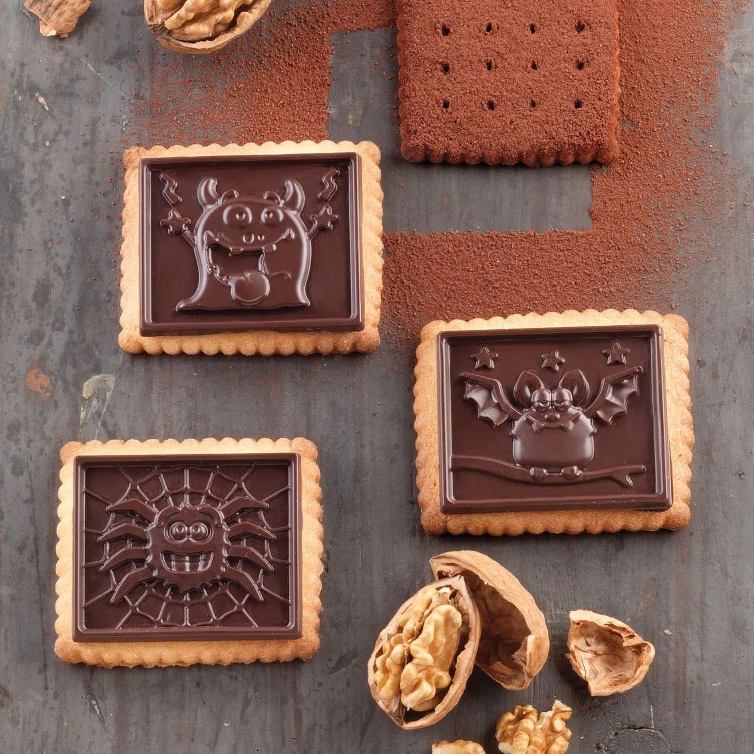 Silikomart 22.172.77.0165 CKC, 12 Monstres en Chocolat sur Biscuits Kitchen Naty Shop