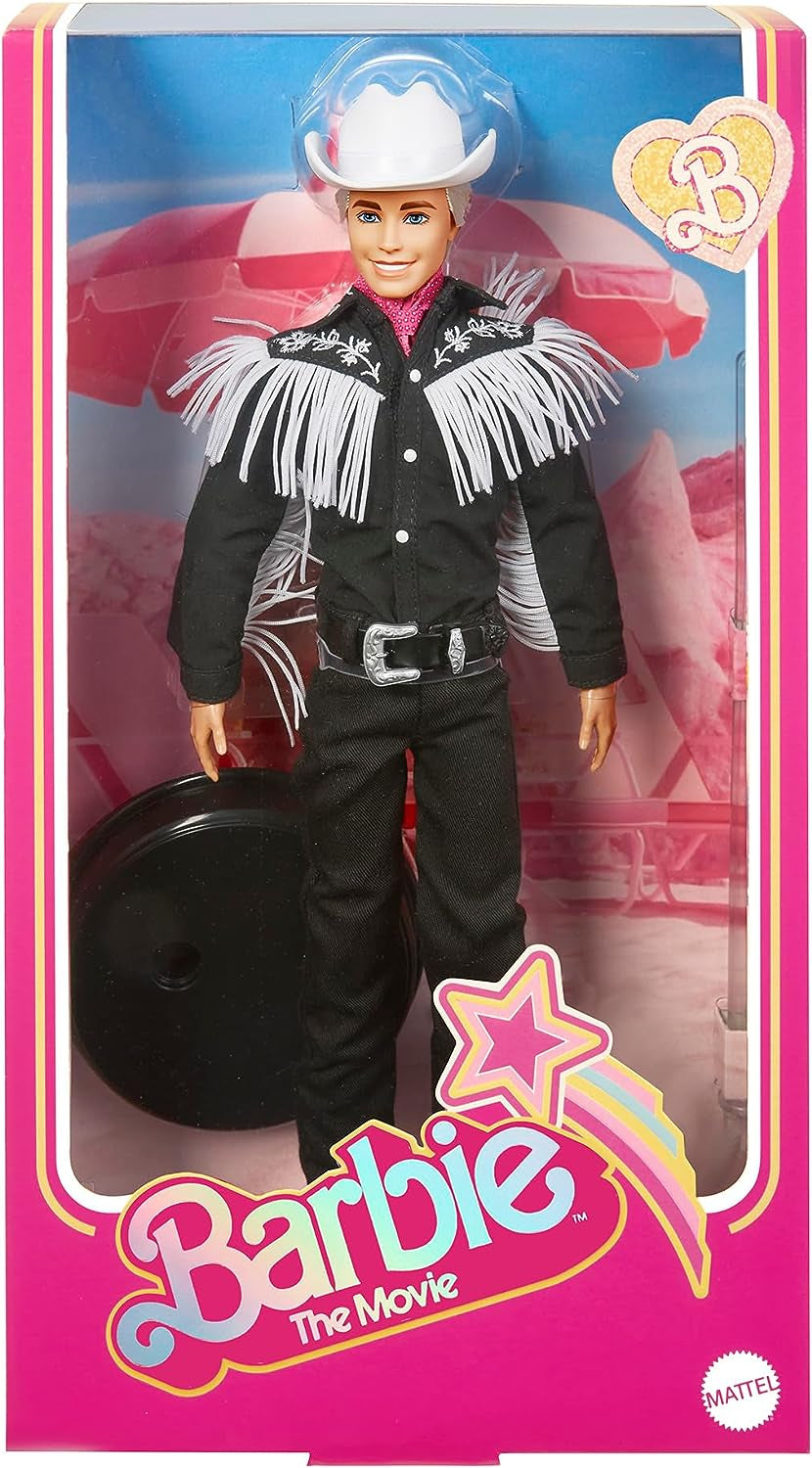 BARBIE le FILM Ken - Poupée de collection en tenue western, chemise vintage, chapeau de cowboy, bottes blanches du film à partir de 3 ans, HRF30 Naty Shop Dolls