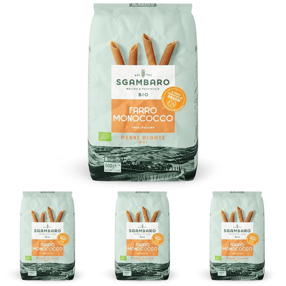 Pâtes Penne Rigate Bio N.91 - 500g Pâtes de blé allégées - Source de fibres et de protéines