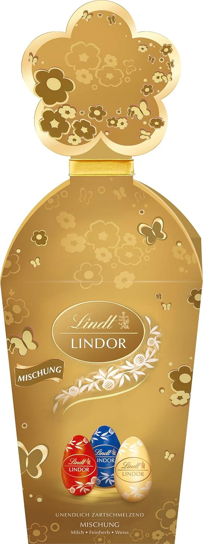 Mélange de Pâques Lindt Chocolat LINDOR | Boîte 144g | Œufs LINDOR qui fondent dans la bouche en trois variantes : Chocolat au lait, Chocolat noir, Noisette | Chocolat de Pâques | Cadeau de chocolat | 1 paquet