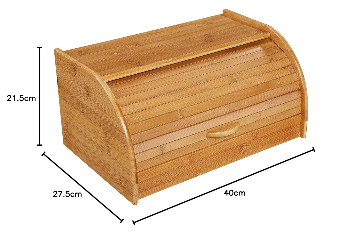 54118 Coș pentru pâine, bambus 40 x 26 x 20 cm, maro, 40.x 27.5 x x 21.5 cm Cutii depozitare alimente Naty Shop