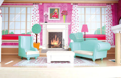 Bino Grande maison de poupée en bois pour enfants de 3 ans (accessoires de chambre d'enfant, maison de jouets comprenant des accessoires de maison de poupée, 5 pièces, 3 niveaux de jeu, 111 pièces), multicolore Naty Shop Dollhouses