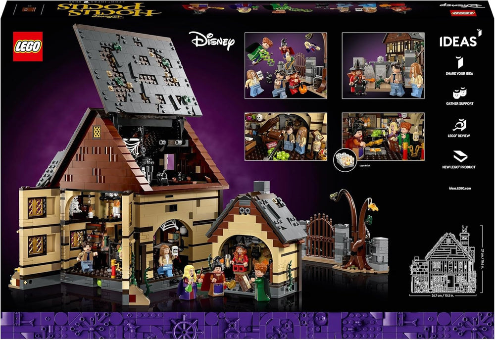 LEGO Ideas Hocus Pocus : La maison de sorcière des sœurs Sanderson, kit de collection pour adultes avec maison, 6 figurines et accessoires, femme et homme 21341 Ensembles de construction Besuche den LEGO-Store