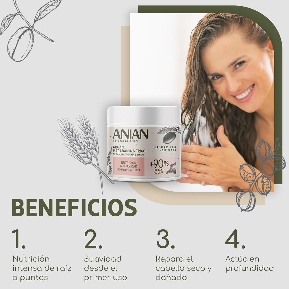 ARGÁN nutrition y suavidad mascarilla 350 ml Masque capillaire Naty Shop