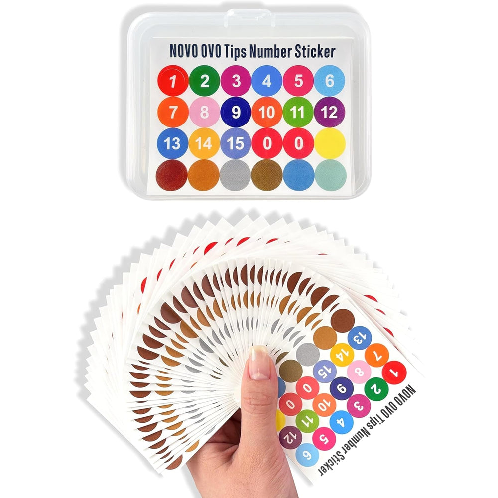 NOVO OVO 360 pièces facile à déchirer à presser sur feuille adhésive transparente double face pour nail art, emballage/stockage/pratique/accessoires, 30 pièces x 12 feuilles