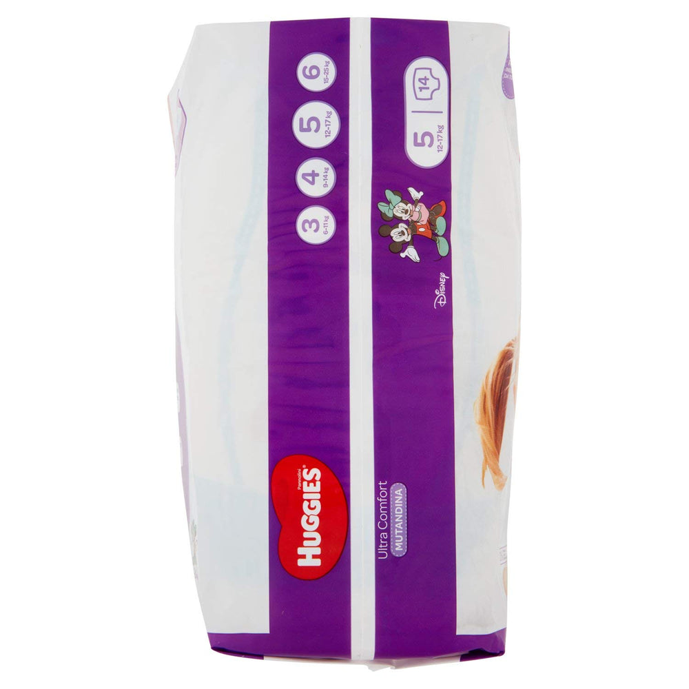 Huggies PANNOLINI Mutandina Couche jetable, garçons/filles, 12 kg, 17 kg, multicolore, 14 pièces (S)