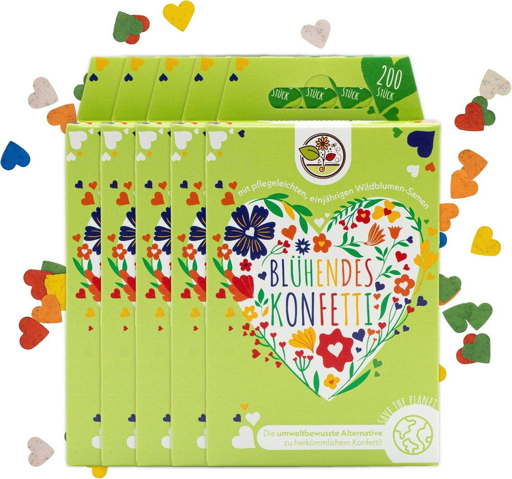 Blühendes Saatgut Konfetti Für Bunte Wildblumen - Farbenfrohes Blumenkonfetti Aus 100% Biologisch Abbaubarem Samenpapier (Ca. 600X Stück)