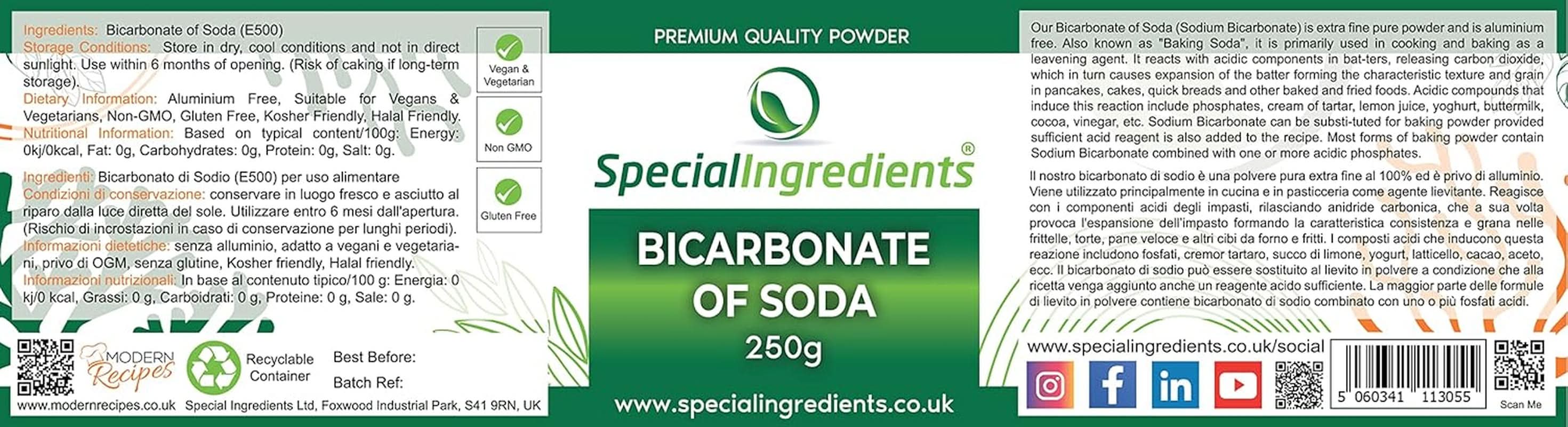 Ingrédients spéciaux Natriumbikarbonat - Poudre extra fine de qualité supérieure, végétalienne, sans gluten, sans gluten - Recyclbarer Behälter Kitchen Naty Shop