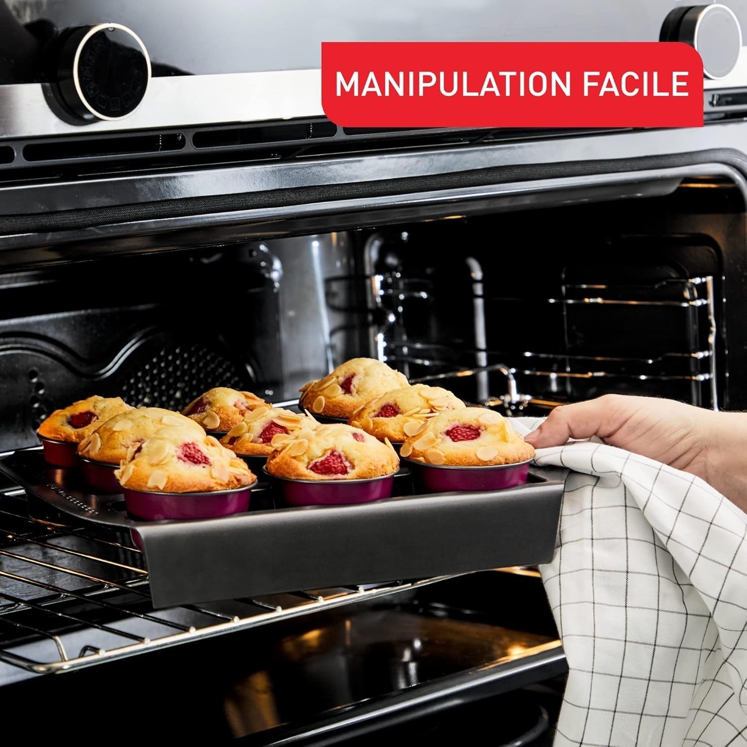 Tefal Creabake Muffins Creabake Backformen, 7,5 cm, Antihaftbeschichtung, Stapelbares System, Kreative Rezepte Für Süßigkeiten Und Salade, Einfaches Backen, Eisenfarben Moules et plaques pour la cuisson Naty Shop
