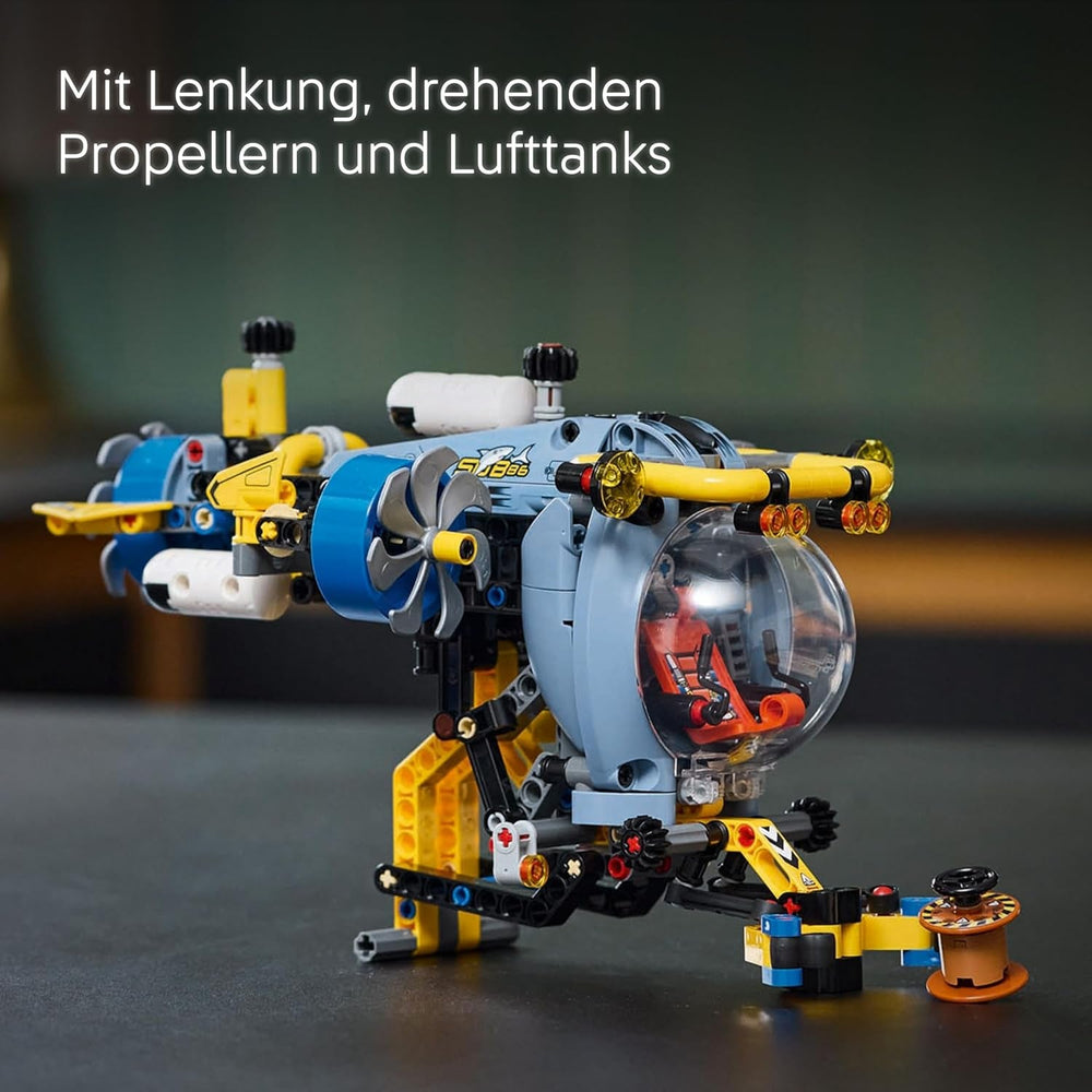 LEGO Technic Tiefseeforscher U-Boot Spielzeug, Bauspielzeug für Kinder, Jungen und Mädchen ab 9 Jahren, kreative Geschenkideen zum Geburtstag, baubares Fahrzeug, mit drehenden Propellern 42201