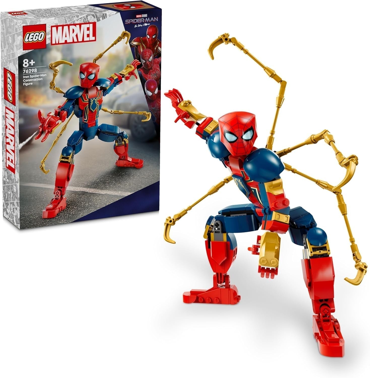 LEGO Marvel Iron Spider-Man Blocs de construction Super-héros Jouet d'action pour enfants à partir de 8 ans Ensemble d'armure pour garçons et filles Modèle à construire Avengers Idée cadeau pour les fans du film Marvel 76298 Ensembles de construction Besuche den LEGO-Store Default Title
