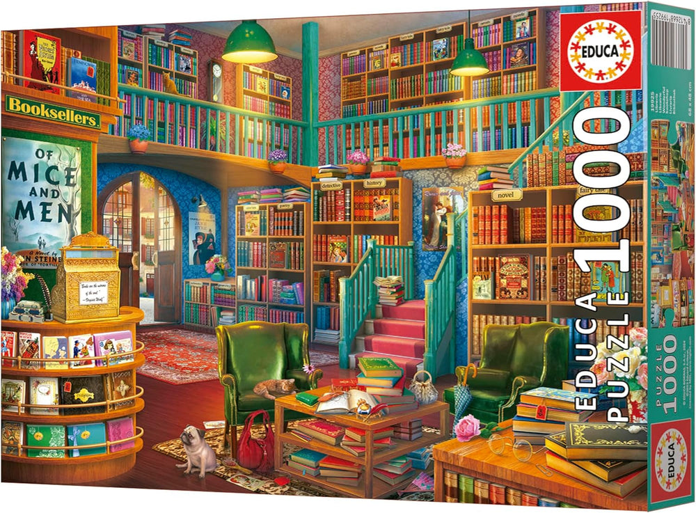 Educa - Puzzle de 1000 pièces pour adultes | Bibliothèque. Dimensions : 68 X 48 cm. Comprend de la colle pour puzzle Fixpuzzle. Depuis 14 ans (19925) Puzzle Naty Shop