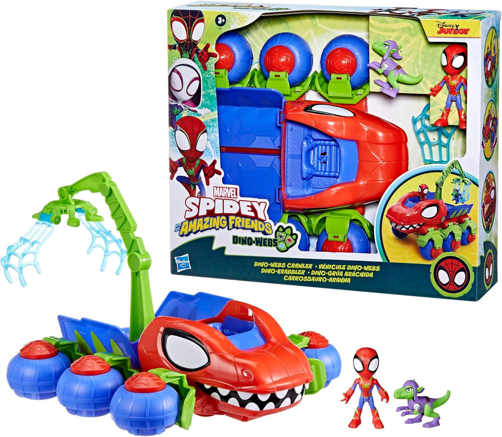 Marvel Spidey et ses super amis Dino Crawler Superhero Playset avec figurines Spidey et Dino et jouet de transport pour 3 ans et plus Figurines d'action Naty Shop