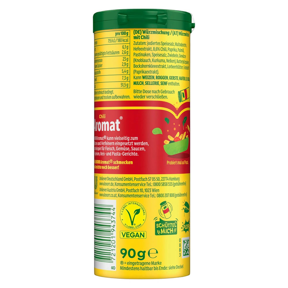 Knorr Würzmischung Chili Aromatisé pour des plats rapides pour assaisonner et assaisonner les pommes de terre, les pâtes, les légumes et plus encore 90 g