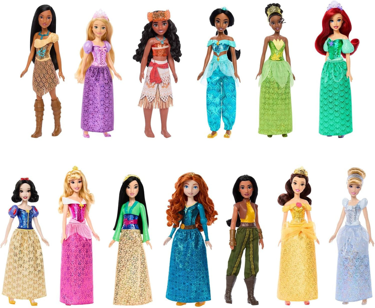 Mattel Disney Princess ultimative Prinzessinnenkollektion mit 13 Modepuppen in schillernder Kleidung und Accessoires, beweglich, inspiriert von den Filmen, JFC43