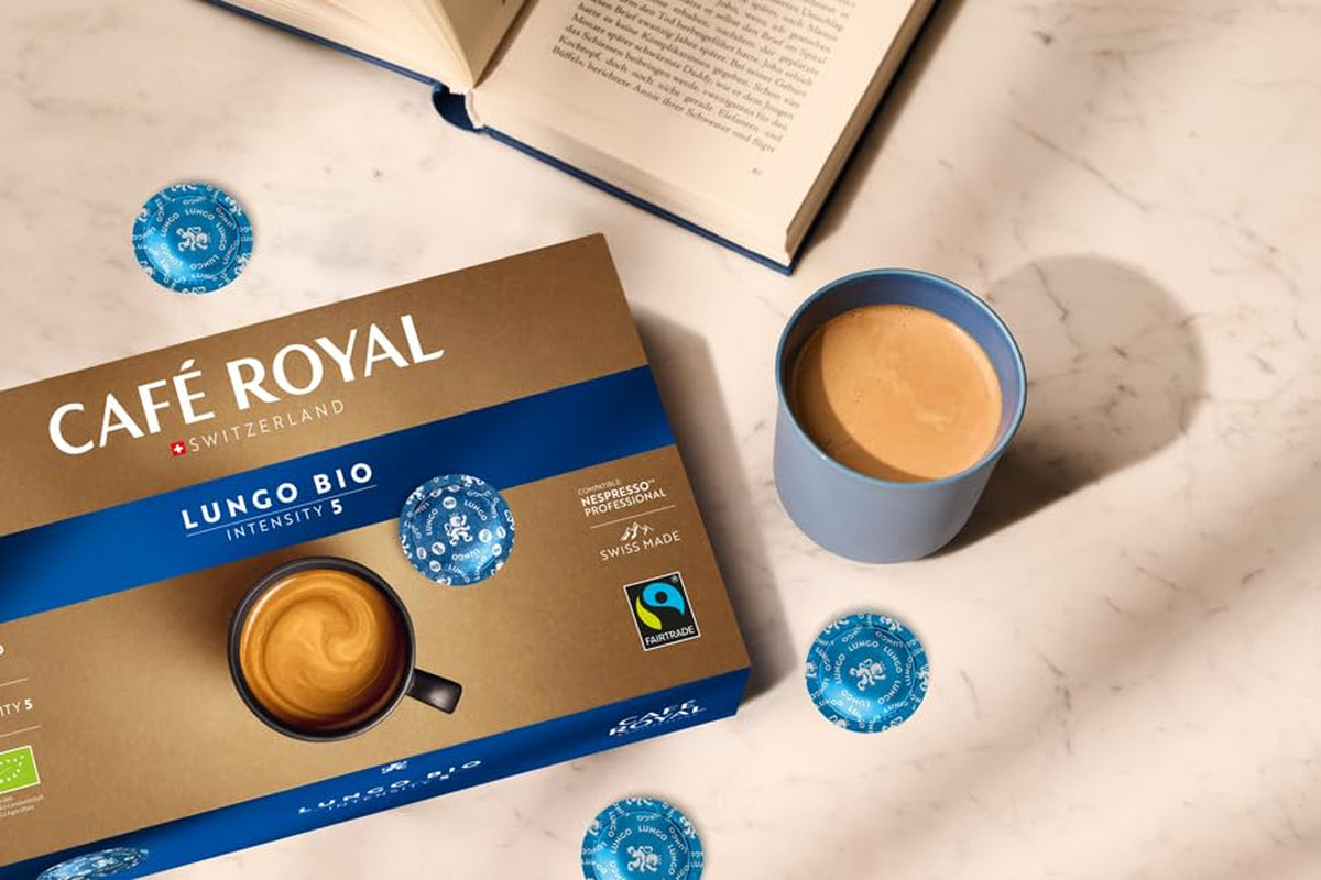 Café Royal Professional Pads, Bio Lungo, 50 Nespresso (R) Professional compatibles Pads for Office and Gastronomie, Bio et Fairtrade zertifiziert, 100 Prozent Arabica, Intensité 5