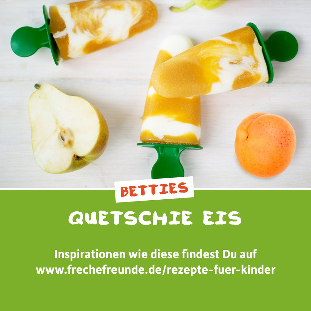FRECHE FREUNDE Pêche Pomme Banane Avoine Purée de Fruits Bio avec Céréales dans un Sachet Pressable pour Bébés à partir de 6 Mois Vegan 6 Pack (6 x 100g)