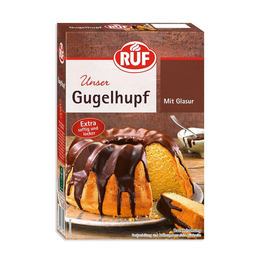 RUF Biskuit Teig, Backmischung Für Einen Saftigen Biskuitteig, Gelingsicher Und Schnell Zuberitet, Zur Herstellung Von Biskuitrollen, Biskuitkuchen or tortenboden, 1 X 250G Naty Shop 550 G (1Er Pack) Gugelhupf
