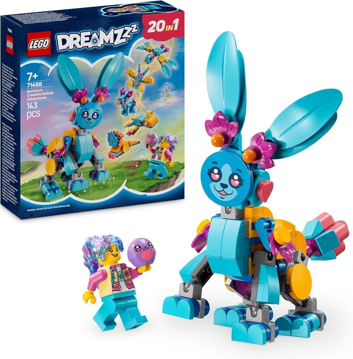 LEGO Dreamzzz Bunchus Creative Animal Adventures Jouet pour enfants Lapin 20 en 1 Ensemble de jeu fantastique avec figurine Izzie Cadeau pour filles et garçons de 7 ans 71488 Ensembles de construction Besuche den LEGO-Store Default Title