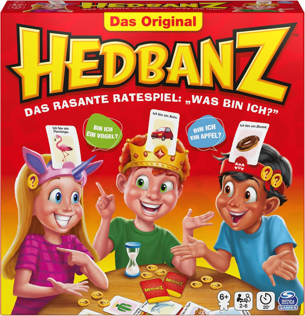Spin Master Games - Hedbanz, le jeu de devinettes rapide pour toute la famille, nouvelle édition (2025) avec de superbes composants de jeu, pour 2 à 6 joueurs, à partir de 6 ans