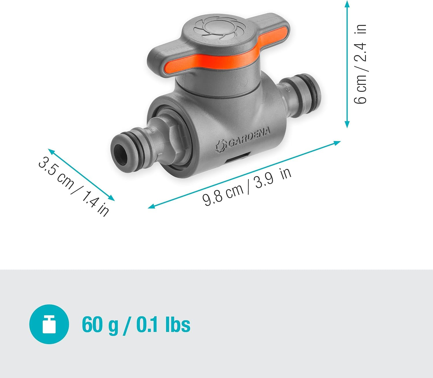 Gardena Raccord avec vanne de régulation, gris, orange