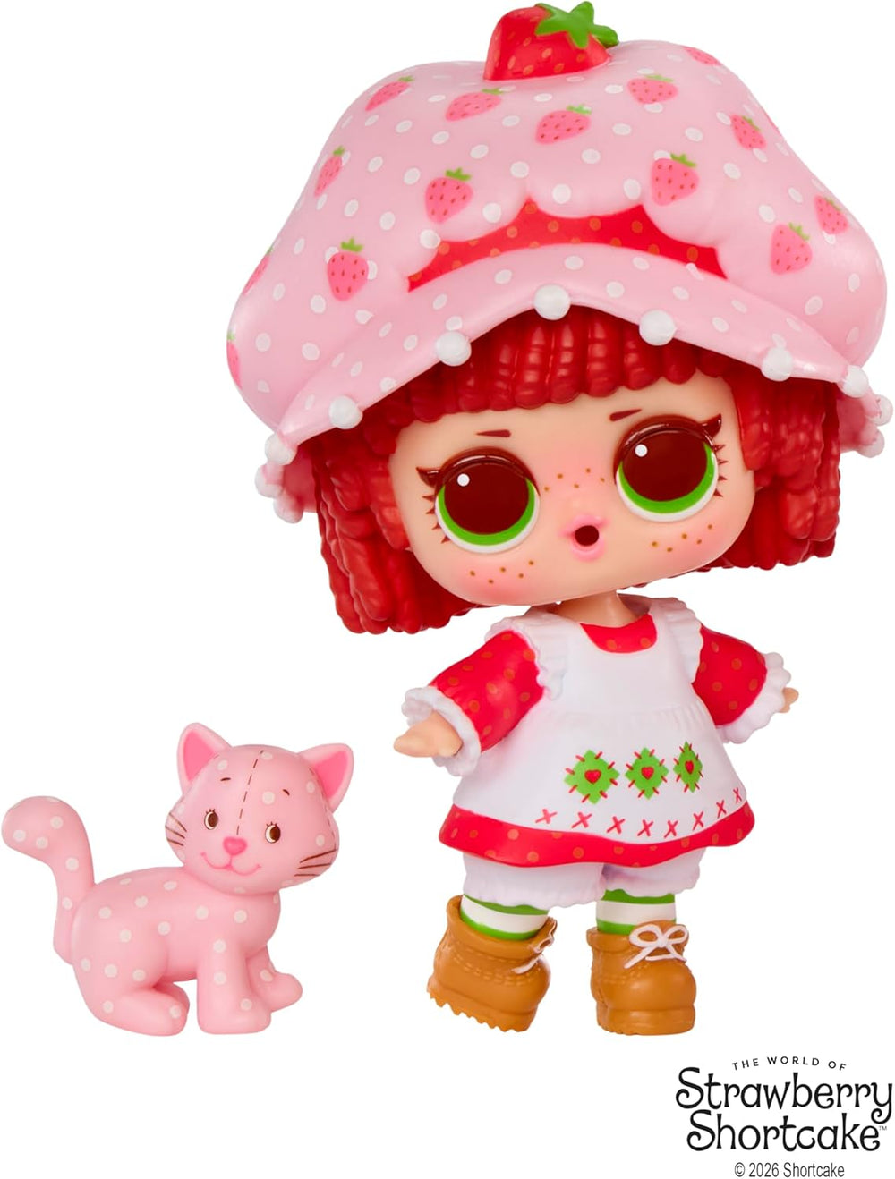 Mdr Surprise ! Loves Strawberry Shortcake Tots – Poupées parfumées à collectionner avec 7 surprises, animal de compagnie, mode, chaussures, chapeau, ensemble de jeu avec maison convertible Strawberry Shortcake, à partir de 4 ans