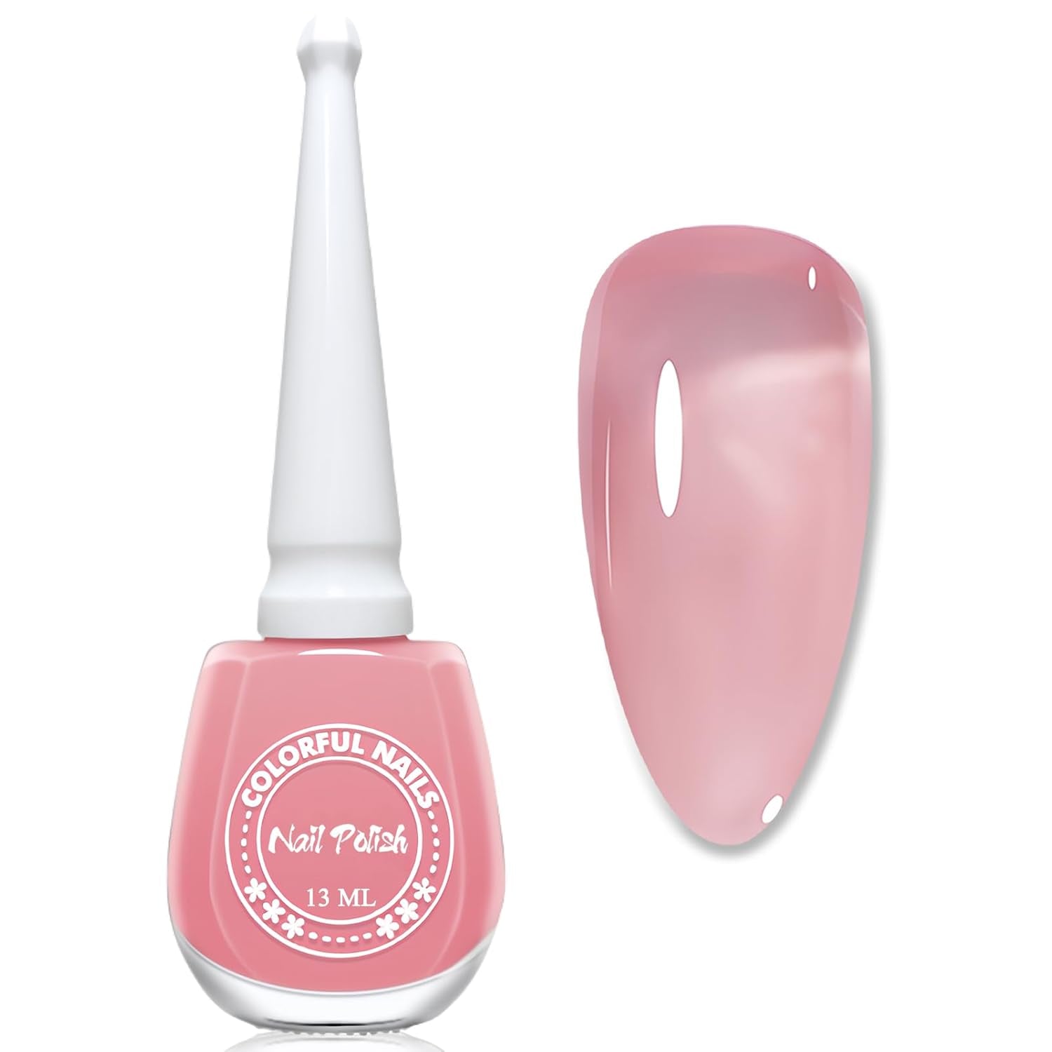 Vernis à ongles rose gelée 13 ml, séchage rapide, longue durée, naturel, translucide, régulier, sans lampe UV, pour femmes, DIY Nail Art (rose classique)