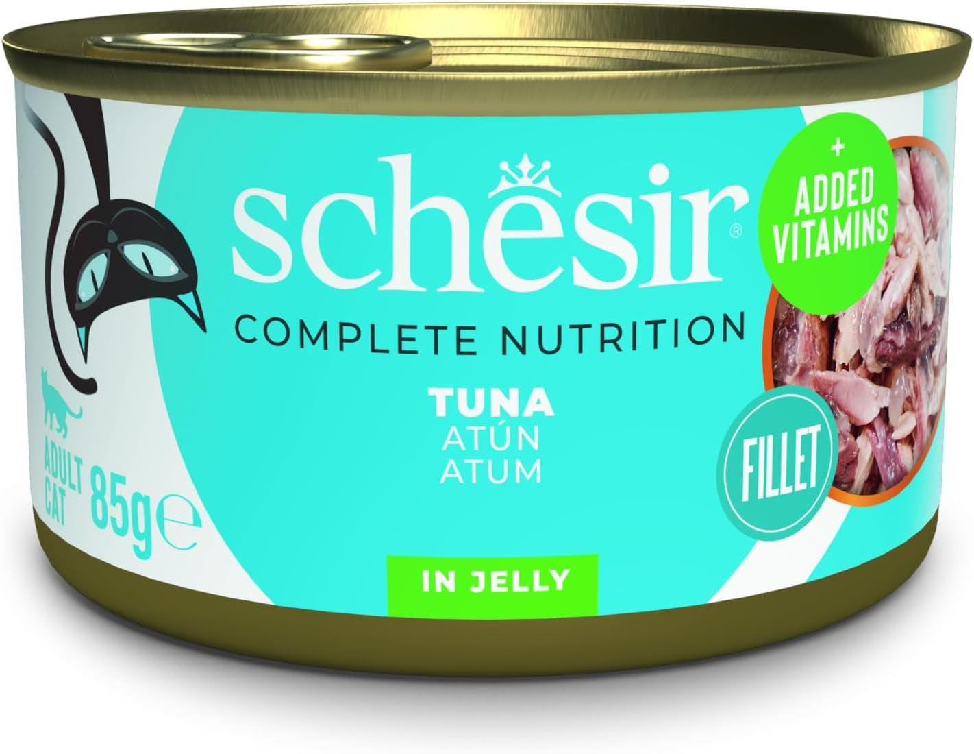 Thon en gelée, nourriture humide pour chat, en conserve, 100% naturelle, avec vitamines ajoutées, 12 x 85g