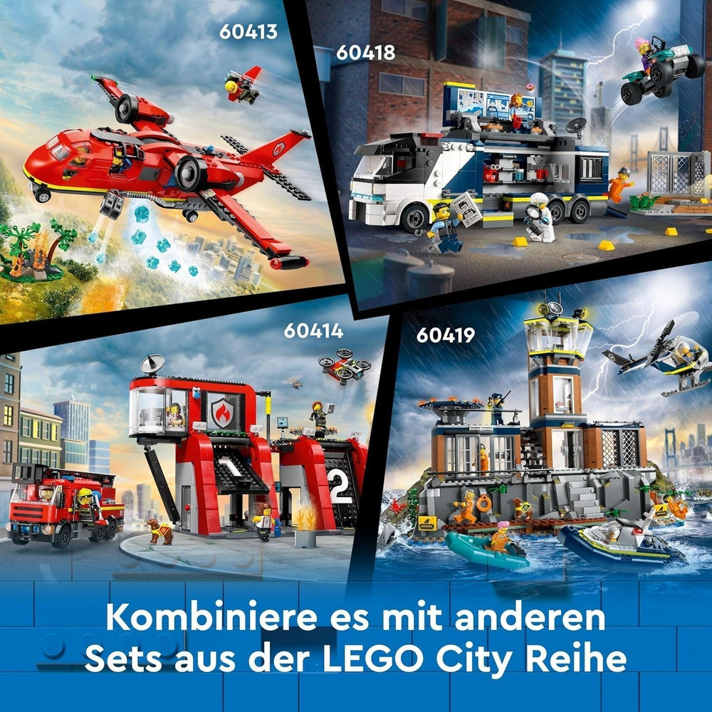 LEGO City Camion de police avec laboratoire, ensemble de police quad et camion jouet pour enfants, cadeau pour garçons et filles à partir de 7 ans, plus 5 figurines - 2 policiers, 1 scientifique et 2 escrocs 60418 Jeux de construction Beuche den LEGO-Store