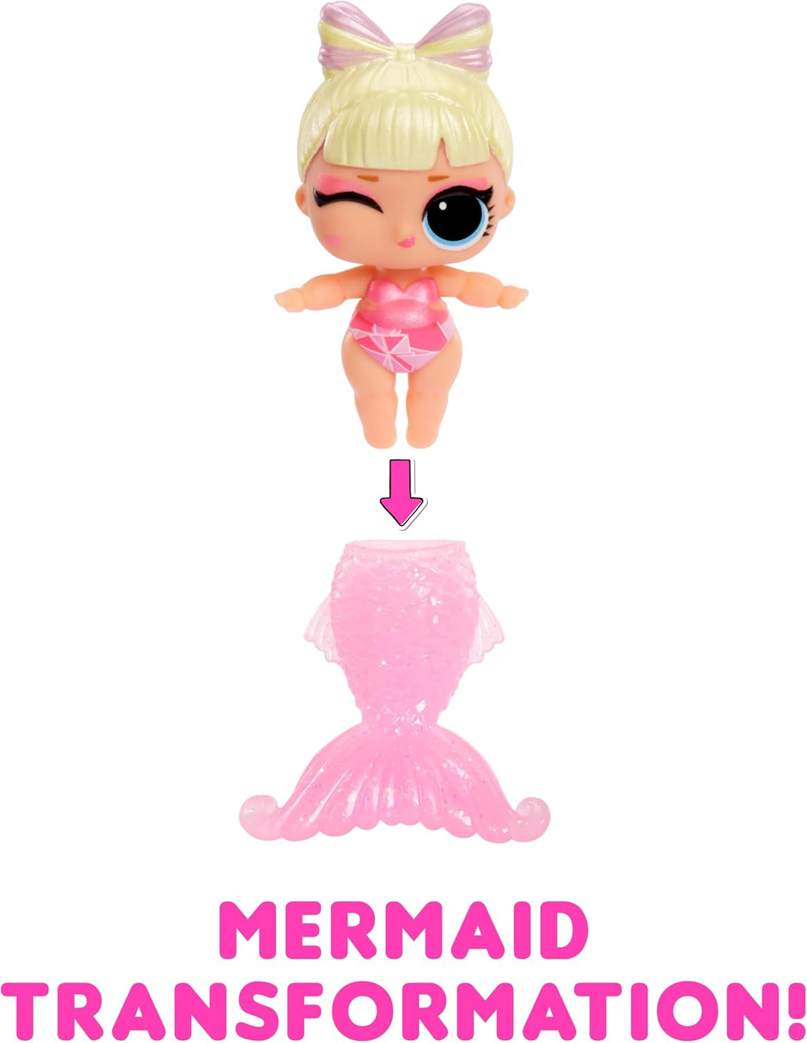 L.O.L. Surpriză! Mermaids Baby Sisters - Cu cozi care își schimbă culoarea, Selecție surpriză, Conține 1 păpușă cu accesorii drăguțe, Colecționează toate cele 8 păpuși, Pentru copii cu vârsta de 4 ani și peste Papusi Naty Shop