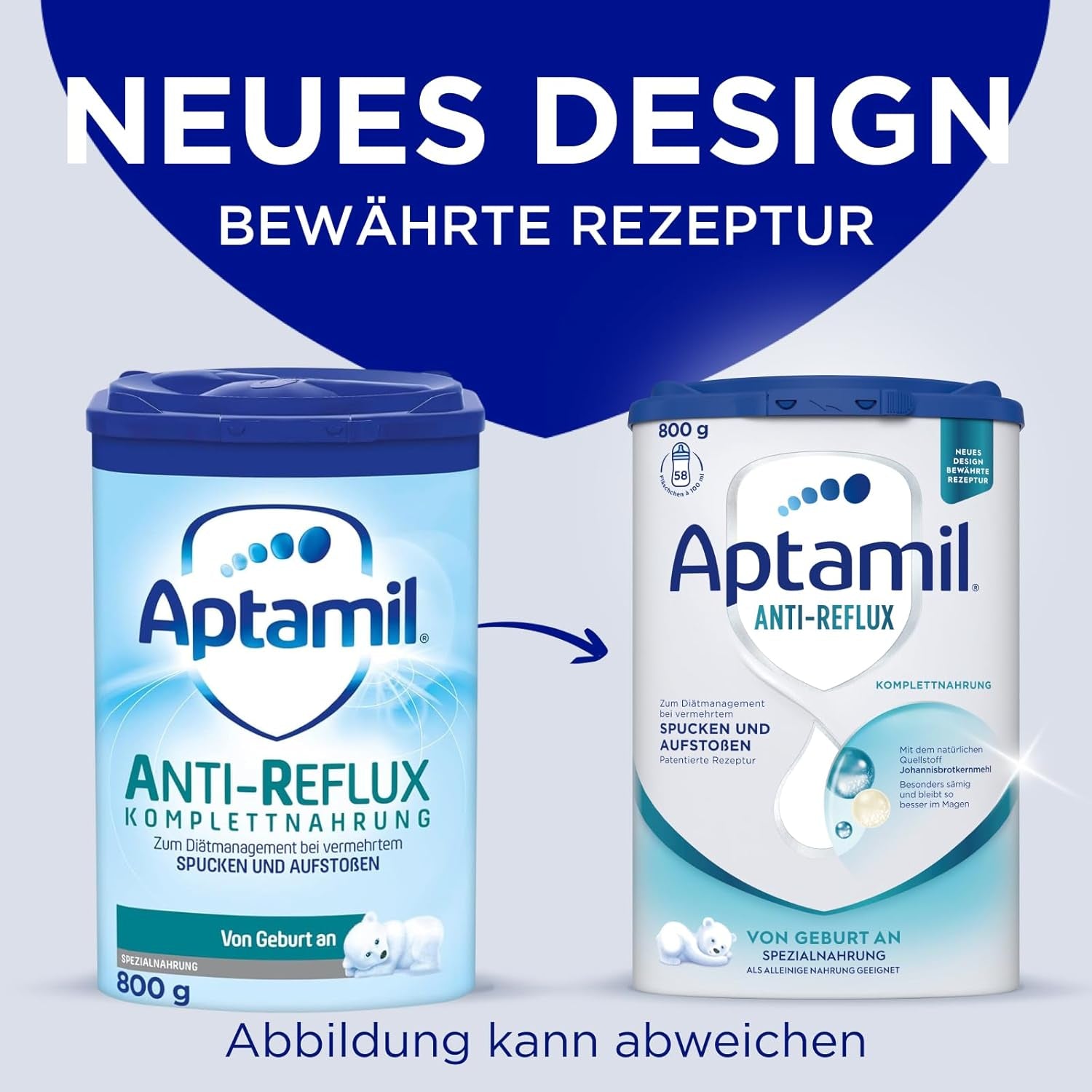 Aptamil Anti-Reflux - Formule Complète Dès la Naissance Gestion Diététique Vomissements & Régurgitations Aliment pour Bébé Lait en Poudre 1 x 800 g