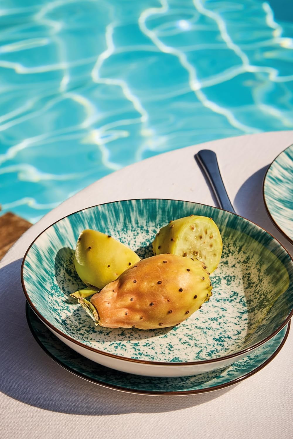 Kalos, service de vaisselle pour 6 personnes, 18 pièces, porcelaine, bleu clair