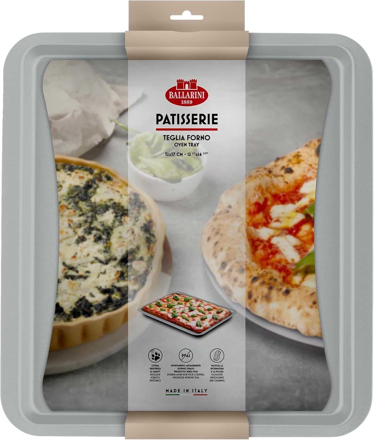 Ballarini, Plat à four, différents modèles Moules et plaques à pâtisserie Naty Shop Gris Plaque à four 32 x 37 cm
