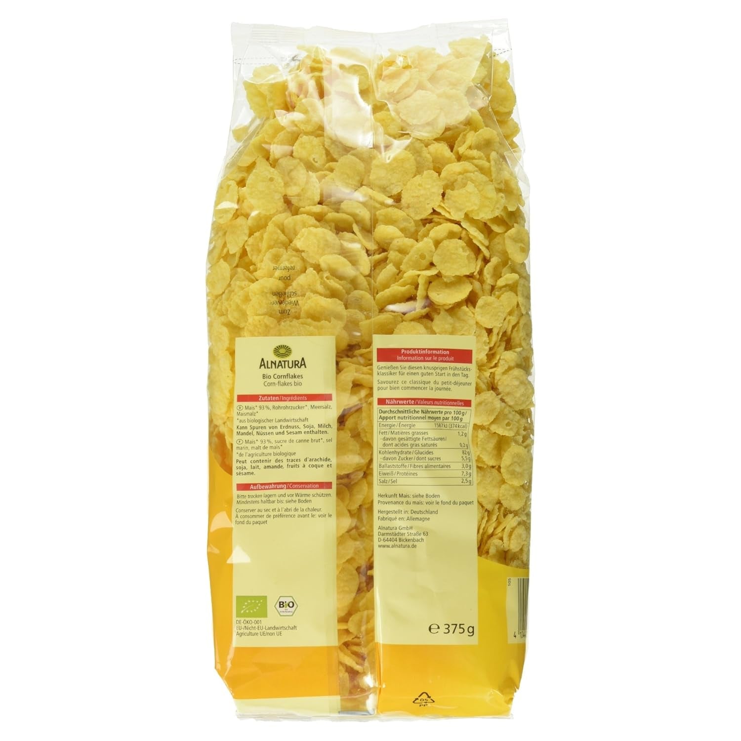 Cornflakes Bio, Sans Gluten, 375G Céréales Naty Shop