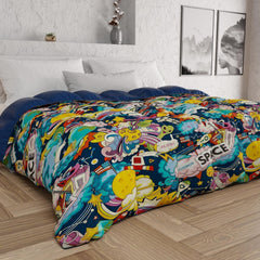 PETTI Artigiani Italiani - Couette d'hiver, Couette d'hiver, Couette simple, Double face, Impression monochrome et numérique, microfibre 100% hypoallergénique, Made in Italy Couettes et couettes Naty Shop