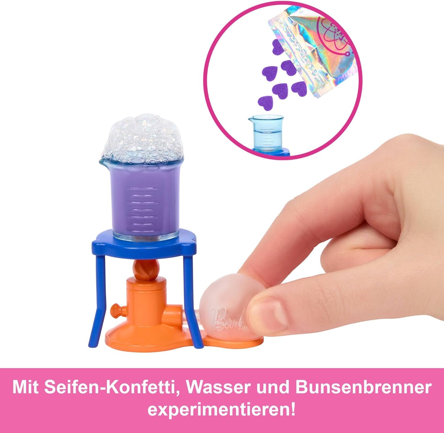 Poupée scientifique Barbie et accessoires avec poupée blonde tendance, table de laboratoire, microscope, caisse à changement de couleur et boîte de Pétri, poupées JCR70 Naty Shop